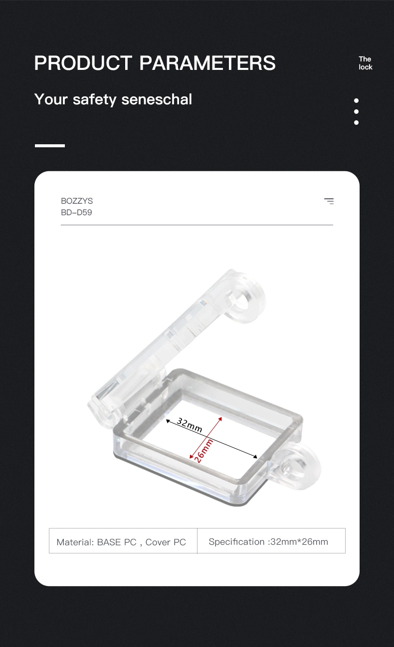 Transparent Push Button Safety Cover Lockout Suitable for Industrial Electrical Switch Lockout