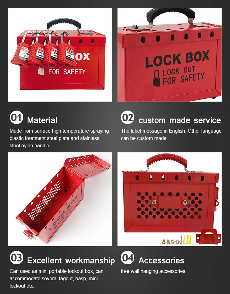 12 Holes Heavy Duty Steel Portable Group Lockout Box Lk01