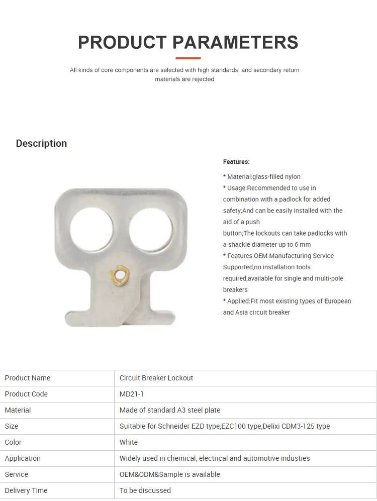 Universal Installed Electrical Lockout Device MCCB Circuit Breaker Lockout Double Head Lock Safety Hasp Circuit Breaker Lockout